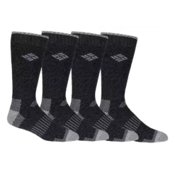 Men's Columbia Lifestyle Thermal Performance Crew Socks -Cheap Mens Casual Outdoor Clothing Store 2295593 Black