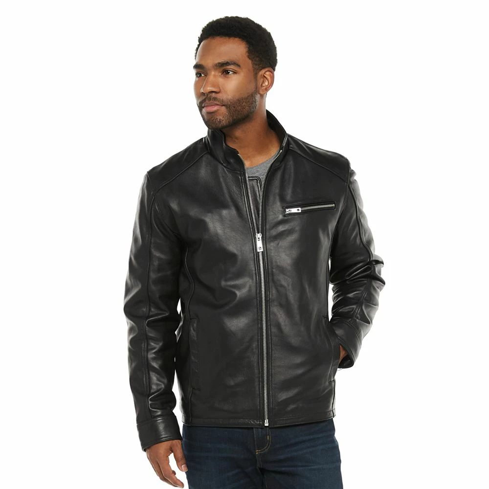 Men's Vintage Leather Lambskin Leather Racer Jacket 3 Men's Vintage Leather Lambskin Leather Racer Jacket