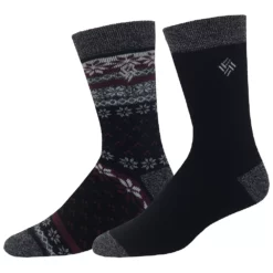 Men's Columbia Thermal Crew Socks -Cheap Mens Casual Outdoor Clothing Store 2678612 Black Fairisle