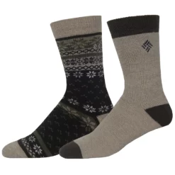 Men's Columbia Thermal Crew Socks -Cheap Mens Casual Outdoor Clothing Store 2678612 Brown Fairisle