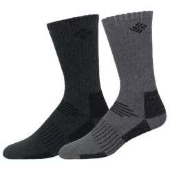 Men's Columbia 2-pack Wool-Blend Socks -Cheap Mens Casual Outdoor Clothing Store 2699269 Gravel