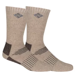 Men's Columbia 2-pack Wool-Blend Socks -Cheap Mens Casual Outdoor Clothing Store 2699269 Khaki