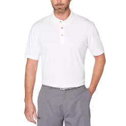 Men's Grand Slam Off Course Slim-Fit Textured Golf Polo -Cheap Mens Casual Outdoor Clothing Store 3203708 Bright White