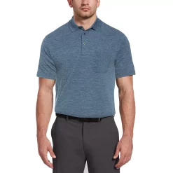 Men's Grand Slam Off Course Regular-Fit Textured Pocket Golf Polo -Cheap Mens Casual Outdoor Clothing Store 3203712 Dark Denim Heather