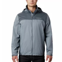 Men's Columbia Glennaker Packable Rain Jacket -Cheap Mens Casual Outdoor Clothing Store 3395672 Gray Ash Graphite