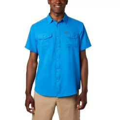 Utilizer™ II Solid Short Sleeve Shirt -Cheap Mens Casual Outdoor Clothing Store 3399420 Azure Blue