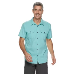 Utilizer™ II Solid Short Sleeve Shirt -Cheap Mens Casual Outdoor Clothing Store 3399420 Iceberg