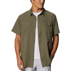 Utilizer™ II Solid Short Sleeve Shirt -Cheap Mens Casual Outdoor Clothing Store 3399420 Stone Green