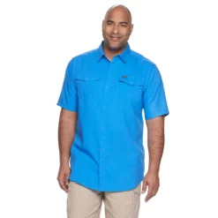 Big & Tall Columbia Utilizer Button-Down Shirt -Cheap Mens Casual Outdoor Clothing Store 3400449 Azure Blue