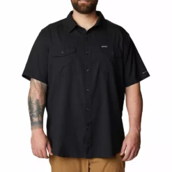 Big & Tall Columbia Utilizer Button-Down Shirt -Cheap Mens Casual Outdoor Clothing Store 3400449 Black