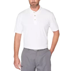 Men's Grand Slam Off Course Classic-Fit Solid Golf Polo -Cheap Mens Casual Outdoor Clothing Store 3501649 Bright White