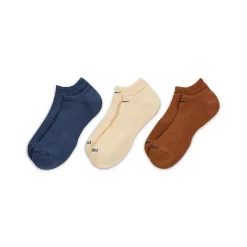 Men's Nike 3-pack Everyday Plus Cushion No-Show Training Socks -Cheap Mens Casual Outdoor Clothing Store 3571169 Blue Cream Brown