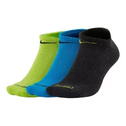 Men's Nike 3-pack Everyday Plus Cushion No-Show Training Socks -Cheap Mens Casual Outdoor Clothing Store 3571169 Cyber Laser Blue Black