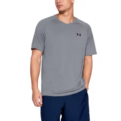 Men's Under Armour Tech 2.0 V-Neck Tee -Cheap Mens Casual Outdoor Clothing Store 3590811 Steel