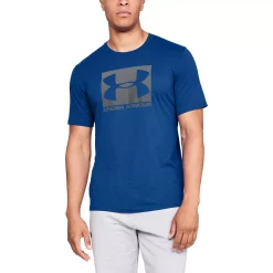 Men's Under Armour Boxed Sportstyle Tee -Cheap Mens Casual Outdoor Clothing Store 3591775 Royal Graphite