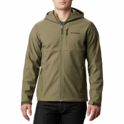 Men's Columbia Ascender Hooded Softshell Jacket -Cheap Mens Casual Outdoor Clothing Store 3595932 Stone Green