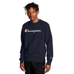Men's Champion® Powerblend Fleece Sweatshirt -Cheap Mens Casual Outdoor Clothing Store 3614978 Navy