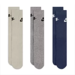 Men's Nike Everyday Essential Crew Socks -Cheap Mens Casual Outdoor Clothing Store 3631965 Gray Navy