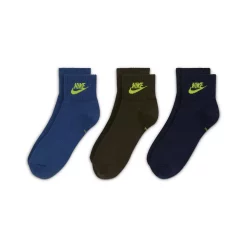 Men's Nike 3-Pack Everyday Essential Ankle Socks -Cheap Mens Casual Outdoor Clothing Store 3632023 Blue