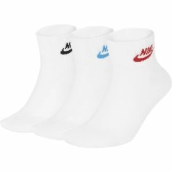 Men's Nike 3-Pack Everyday Essential Ankle Socks -Cheap Mens Casual Outdoor Clothing Store 3632023 White Multi