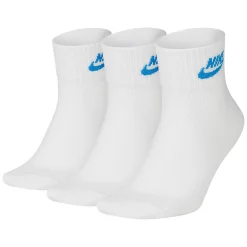 Men's Nike 3-Pack Everyday Essential Ankle Socks -Cheap Mens Casual Outdoor Clothing Store 3632023 White Photo Blue