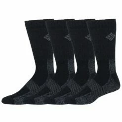 Men's Columbia 4-pack Space-Dye Crew Socks -Cheap Mens Casual Outdoor Clothing Store 3736476 Black