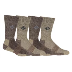 Men's Columbia 4-pack Space-Dye Crew Socks -Cheap Mens Casual Outdoor Clothing Store 3736476 Khaki Brown