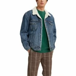 Men's Levi's® Sherpa-Lined Trucker Jacket -Cheap Mens Casual Outdoor Clothing Store 3753742 Television