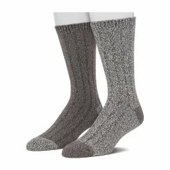 Cuddl Duds Socks For Men 2-Pack Twist Ribbed Crew Socks -Cheap Mens Casual Outdoor Clothing Store 3768491 Java