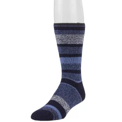 Men's Heat Holders LITE Thermal Striped Crew Socks -Cheap Mens Casual Outdoor Clothing Store 3772327 Navy Denim Stripe