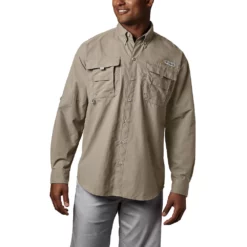 Men's Columbia PFG Bahama II Long Sleeve Woven Shirt -Cheap Mens Casual Outdoor Clothing Store 3841979 Fossil
