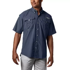 Men's Columbia PFG Bahama II Short Sleeve Woven Shirt 20 Men's Columbia PFG Bahama II Short Sleeve Woven Shirt -Cheap Mens Casual Outdoor Clothing Store 3842033 Collegiate Navy