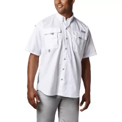 Men's Columbia PFG Bahama II Short Sleeve Woven Shirt 15 Men's Columbia PFG Bahama II Short Sleeve Woven Shirt -Cheap Mens Casual Outdoor Clothing Store 3842033 White