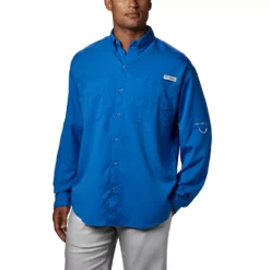 Men's Columbia PFG Tamiami™ II Long Sleeve Shirt -Cheap Mens Casual Outdoor Clothing Store 3842791 Vivid Blue
