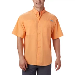 Men's Columbia PFG Tamiami™ II Short Sleeve Shirt -Cheap Mens Casual Outdoor Clothing Store 3842914 Bright Nectar
