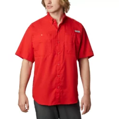 Men's Columbia PFG Tamiami™ II Short Sleeve Shirt -Cheap Mens Casual Outdoor Clothing Store 3842914 Red Spark