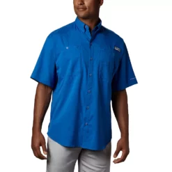 Men's Columbia PFG Tamiami™ II Short Sleeve Shirt -Cheap Mens Casual Outdoor Clothing Store 3842914 Vivid Blue