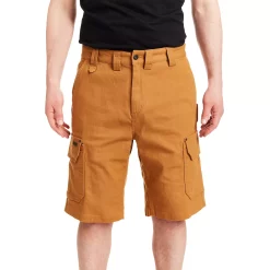 Men's Smith's Workwear 11-inch Relaxed-Fit Stretch Duck Canvas Cargo Shorts -Cheap Mens Casual Outdoor Clothing Store 3886920 Clay Brown