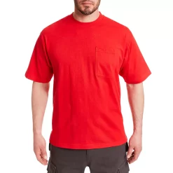 Men's Smith's Workwear Extended-Tail Cotton Crewneck Tee -Cheap Mens Casual Outdoor Clothing Store 3886949 True Red