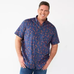 Big & Tall Sonoma Goods For Life® Poplin Button-Down Shirt 20 Big & Tall Sonoma Goods For Life® Poplin Button-Down Shirt -Cheap Mens Casual Outdoor Clothing Store 3974513 Blue Batik Design