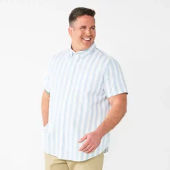 Big & Tall Sonoma Goods For Life® Poplin Button-Down Shirt 21 Big & Tall Sonoma Goods For Life® Poplin Button-Down Shirt -Cheap Mens Casual Outdoor Clothing Store 3974513 Blue Wide Stripe