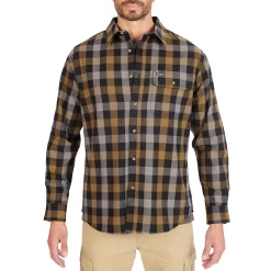 Men's Smith's Workwear Buffalo Plaid Flannel Button-Down Shirt -Cheap Mens Casual Outdoor Clothing Store 4134071 Warm Olive