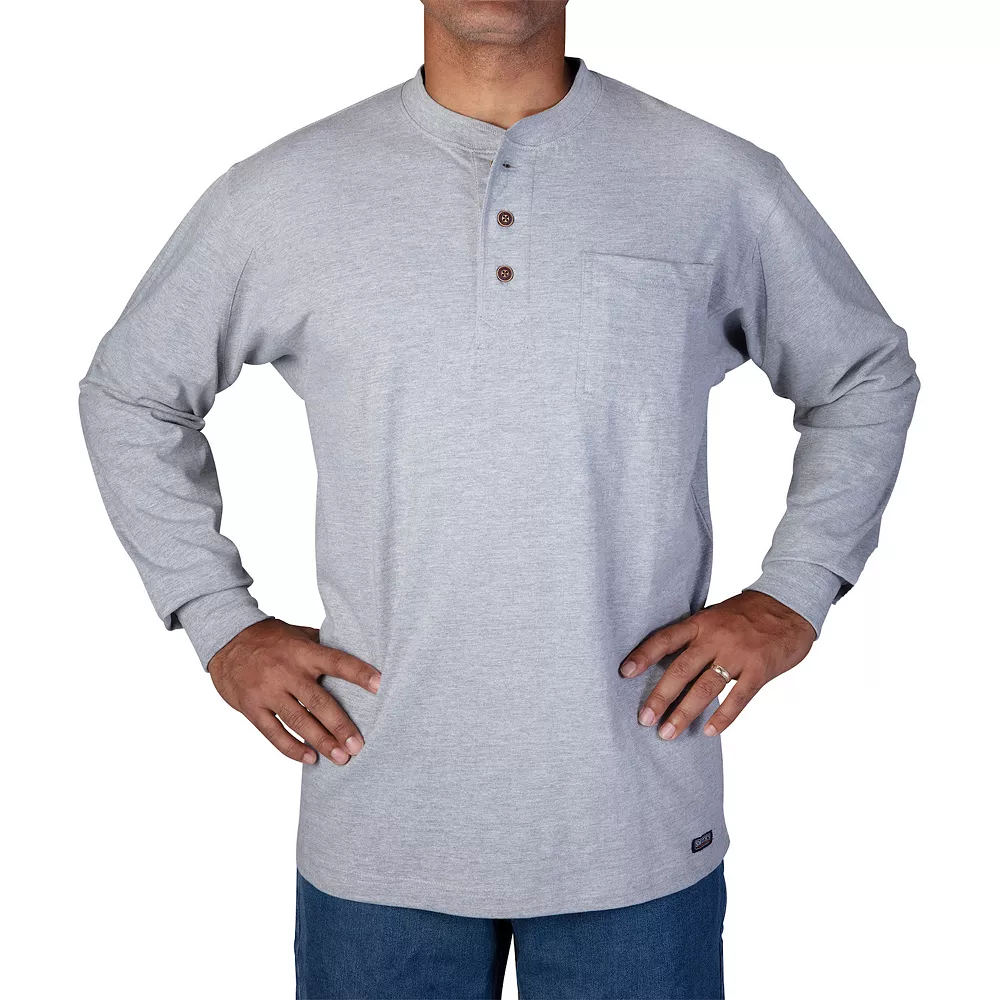 Men's Smith's Workwear Extended Tail Pocket Henley 6 Men's Smith's Workwear Extended Tail Pocket Henley - Image 4