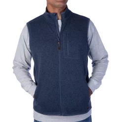 Men's Smith's Workwear Full-Zip Sweater Fleece Vest -Cheap Mens Casual Outdoor Clothing Store 4134161 Slate Blue Heather