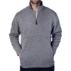 Men's Smith's Workwear Quarter-Zip Sweater Fleece Pullover Jacket -Cheap Mens Casual Outdoor Clothing Store 4134162 Heather Gray