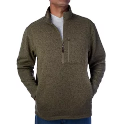 Men's Smith's Workwear Quarter-Zip Sweater Fleece Pullover Jacket -Cheap Mens Casual Outdoor Clothing Store 4134162 Olive Heather