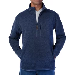 Men's Smith's Workwear Quarter-Zip Sweater Fleece Pullover Jacket -Cheap Mens Casual Outdoor Clothing Store 4134162 Slate Blue Heather