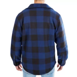 Men's Smith's Workwear Sherpa-Lined Plaid Microfleece Shirt Jacket -Cheap Mens Casual Outdoor Clothing Store 4134567 ALT