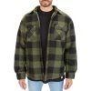 Men's Smith's Workwear Sherpa-Lined Plaid Microfleece Shirt Jacket