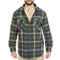 Men's Smith's Workwear Plaid Sherpa-Lined Cotton Flannel Shirt Jacket -Cheap Mens Casual Outdoor Clothing Store 4134573 Hunter 437